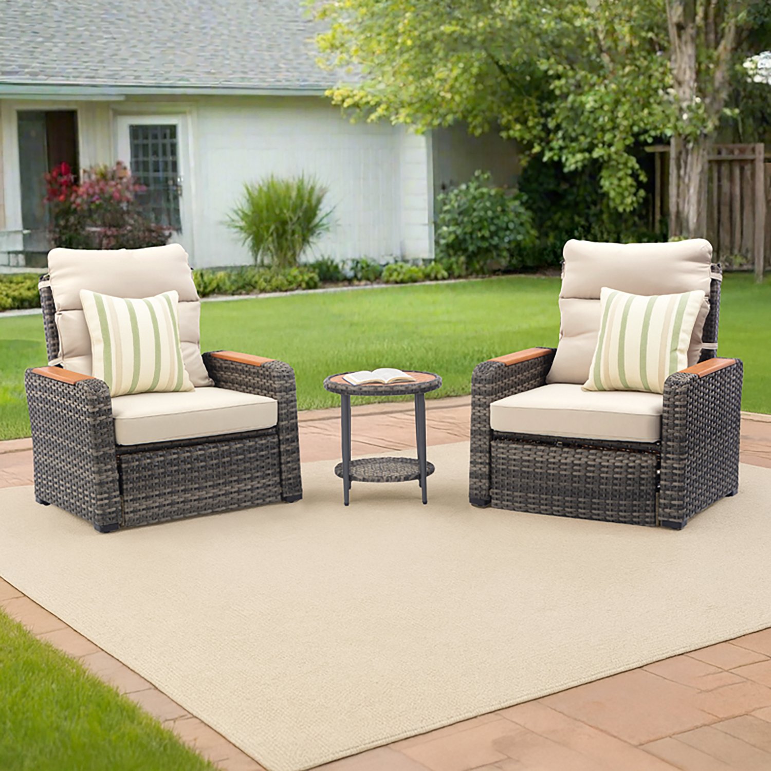 Teamson Home Wicker Recliner 3-piece Set - view number 8