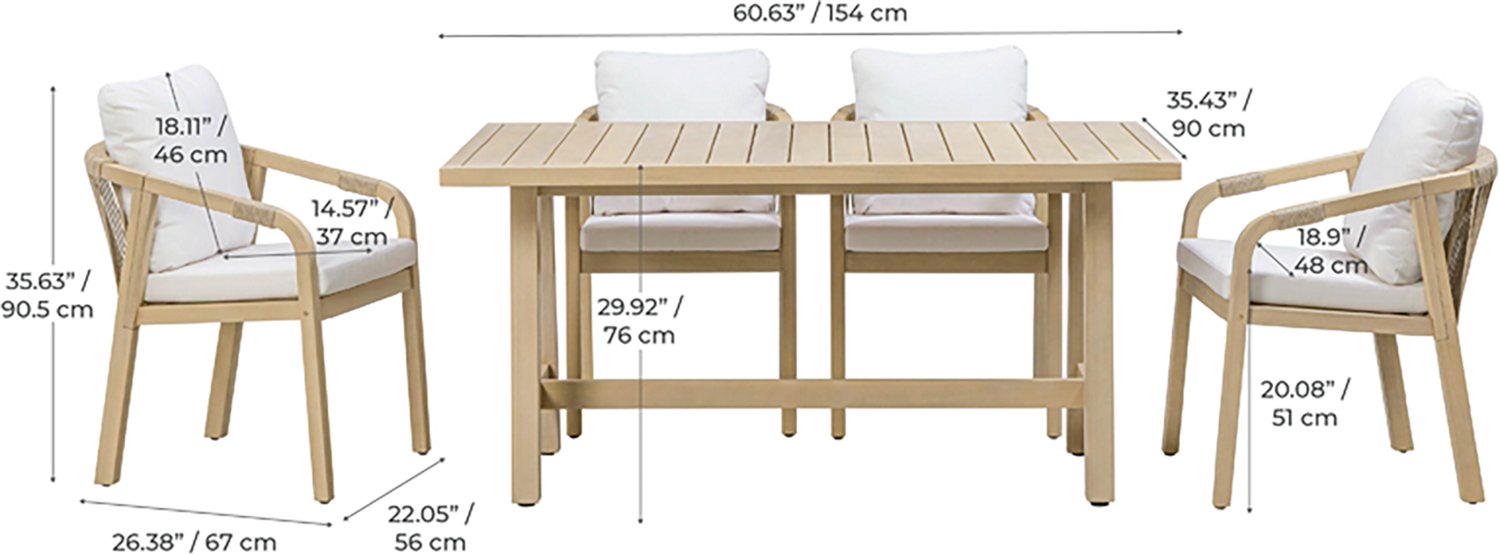 Teamson Home Eucalyptus 5-Piece Dining Set - view number 3