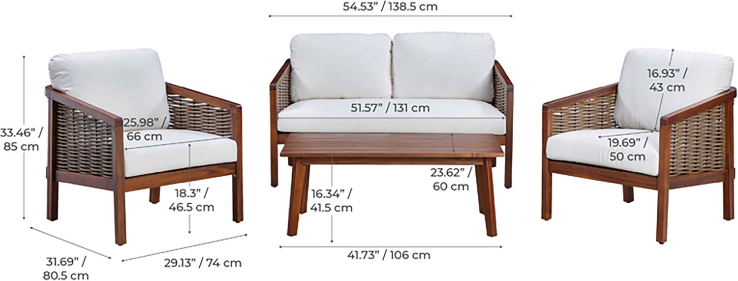 Teamson Home Acacia Conversation 4-Piece Set - view number 3