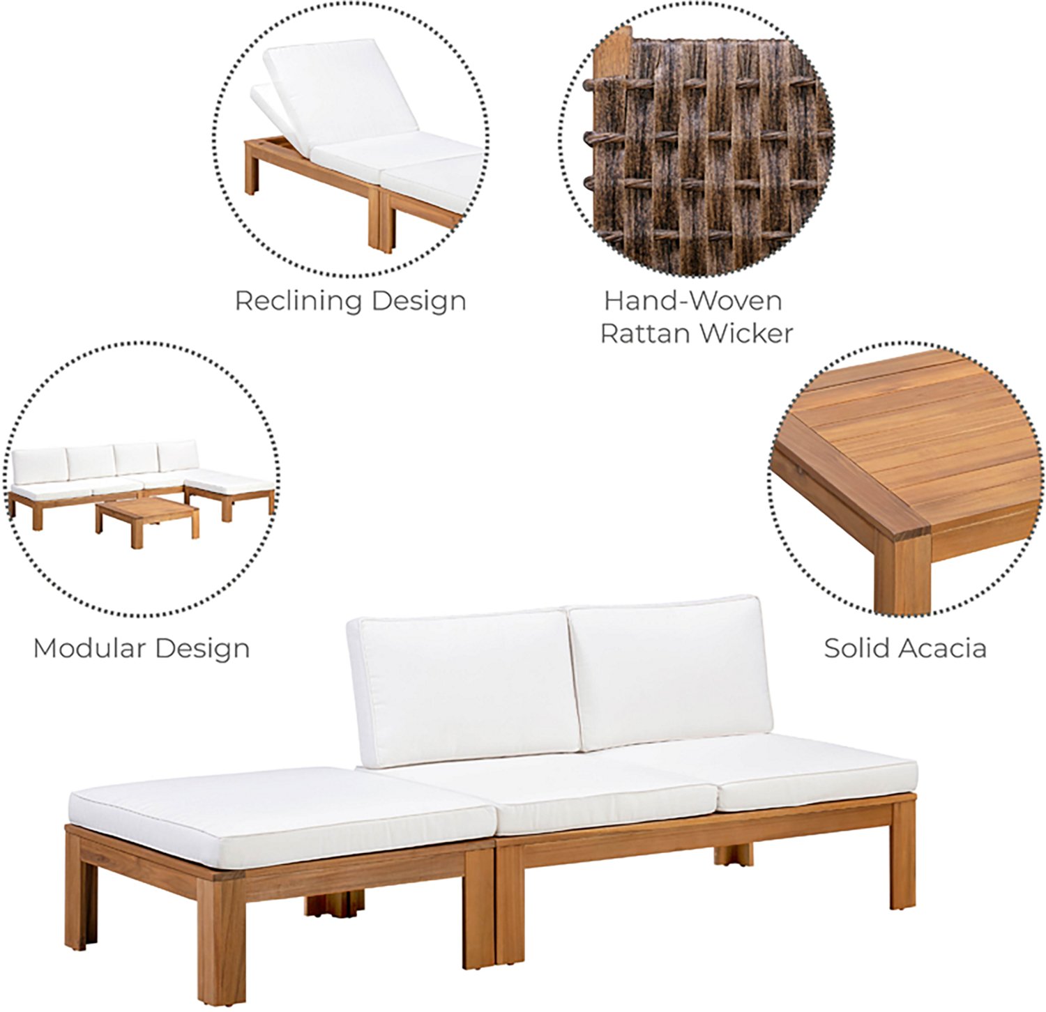 Teamson Home Acacia Modular Sectional 2-Piece Set - view number 4