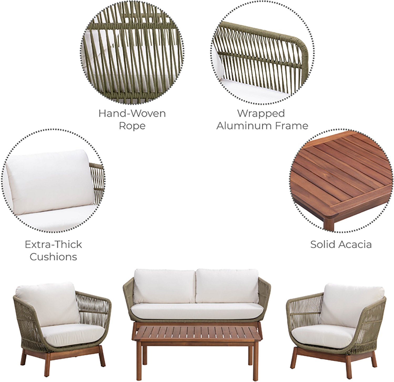 Teamson Home Acacia Conversation 4-Piece Set - view number 4