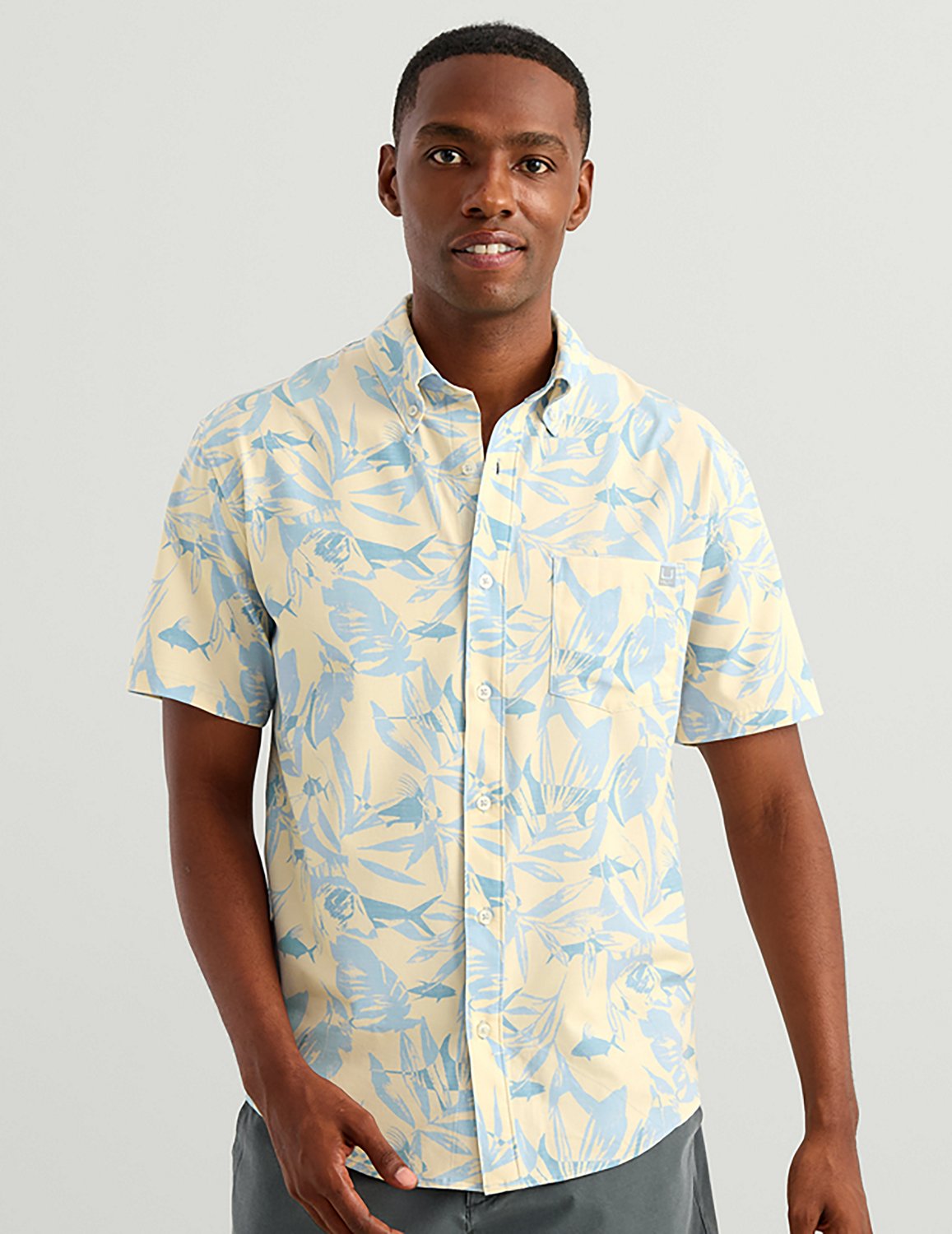 HUK Men's Kona Short Sleeve PRINT Shirt