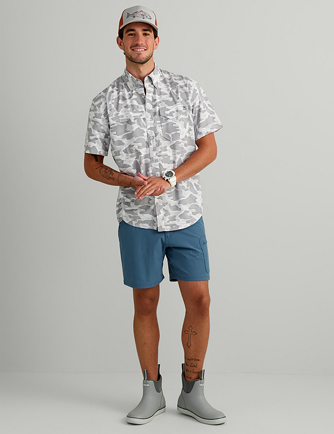 Huk Men's Tide Point Printed Short Sleeve Shirt - view number 4