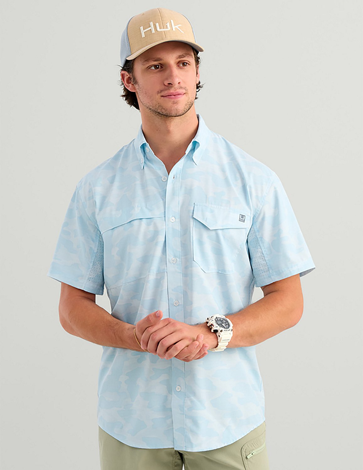 Huk Men's Tide Point Printed Short Sleeve Shirt