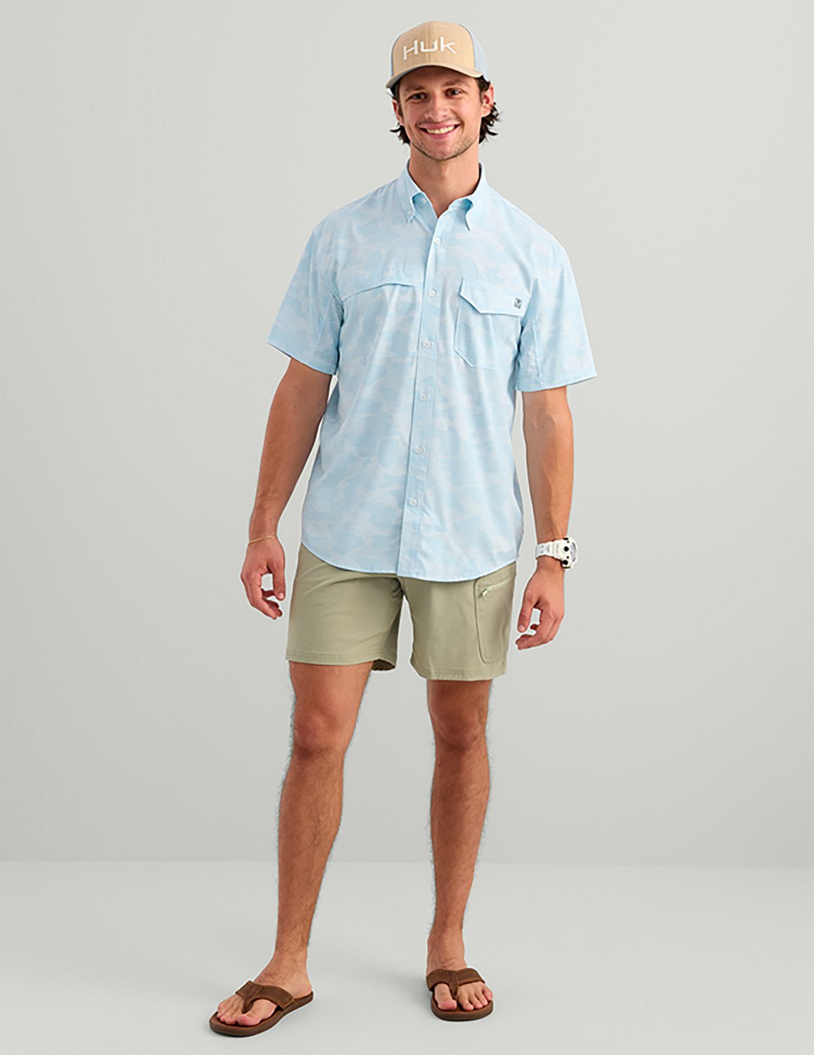 Huk Men's Tide Point Printed Short Sleeve Shirt - view number 4