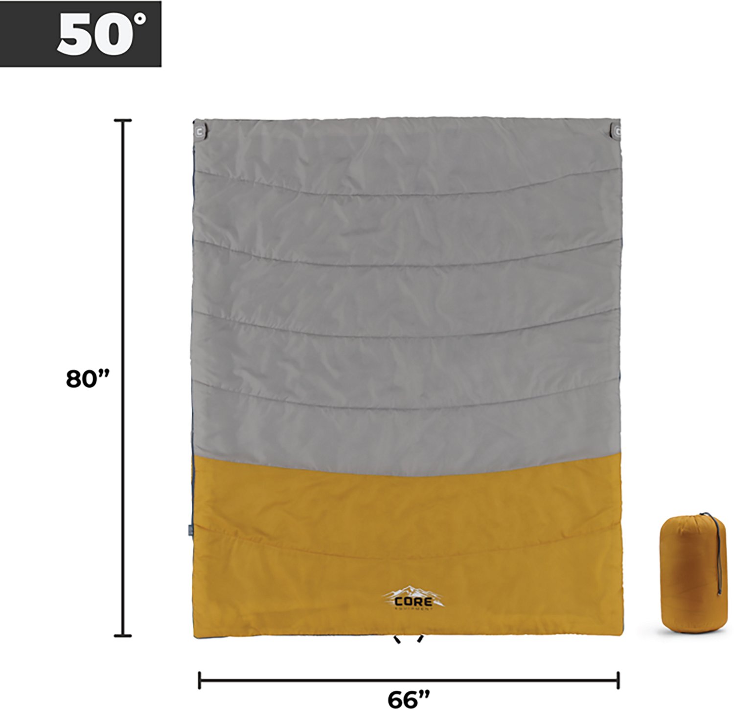 CORE Equipment 50°F Double Sleeping Bag - view number 2