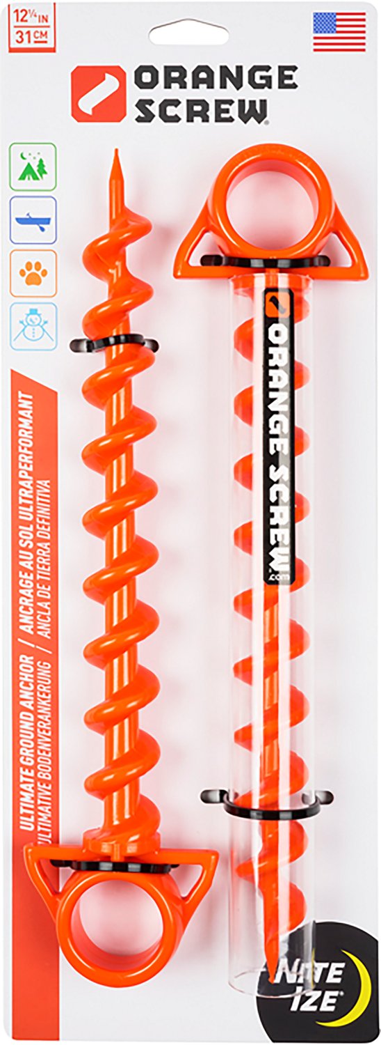 Nite Ize Orange Screw Large Ground Anchor 2-Pack
