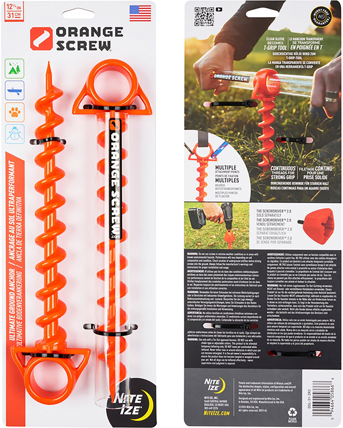 Nite Ize Orange Screw Large Ground Anchor 2-Pack - view number 2