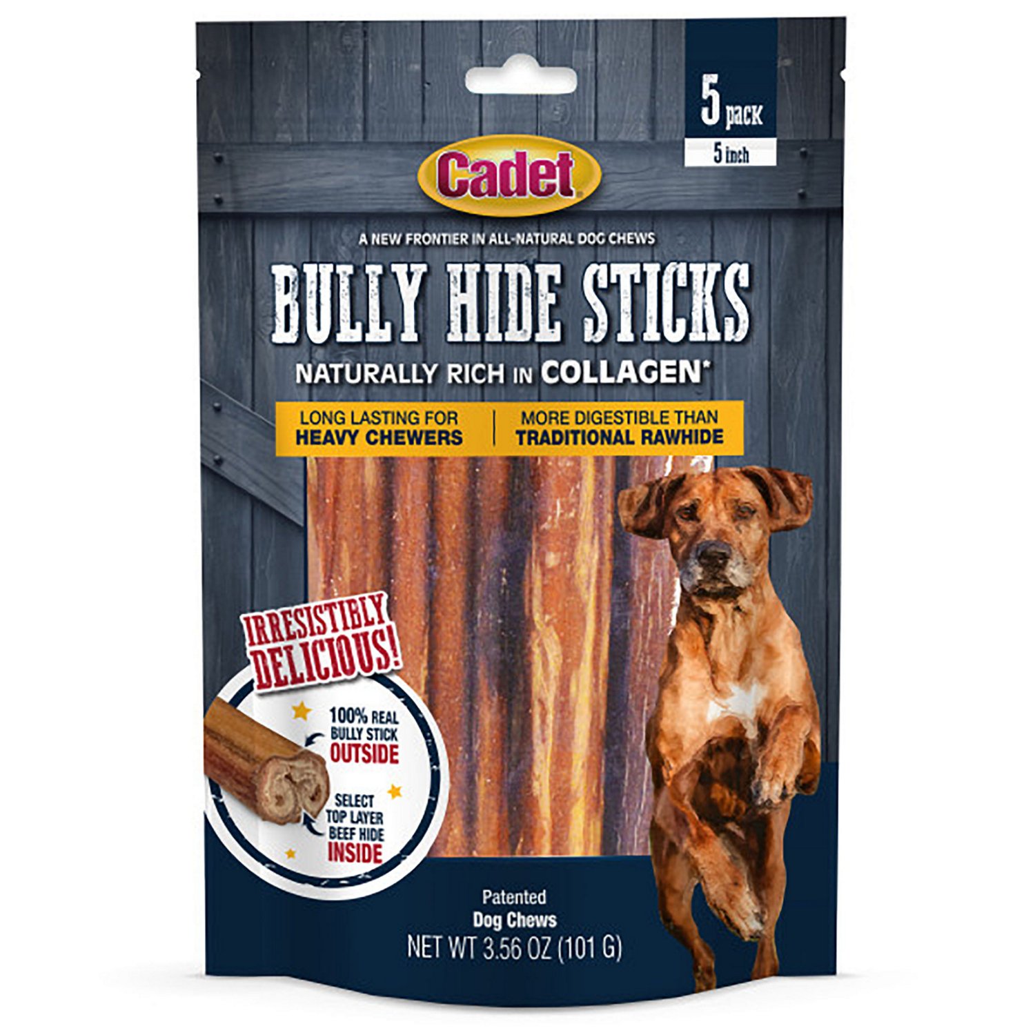 Cadet Small Bully Hide Sticks All-Natural Dog Chews 5-count