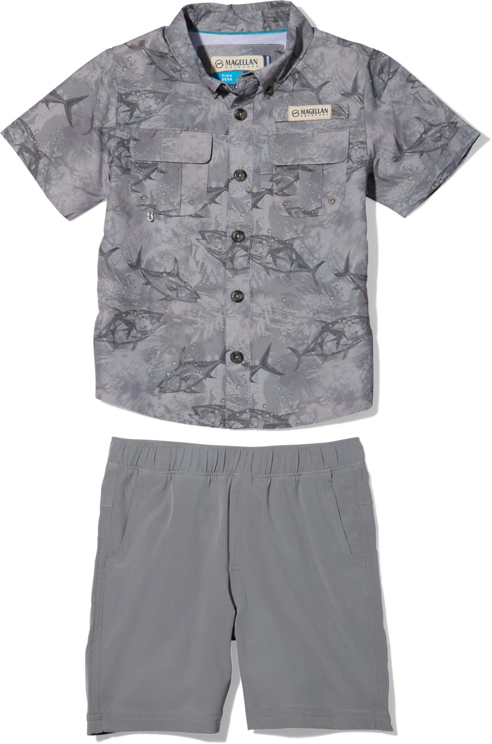 Magellan Outdoors Toddler Boys' Laguna Madre Print Shirt and Shorts Set