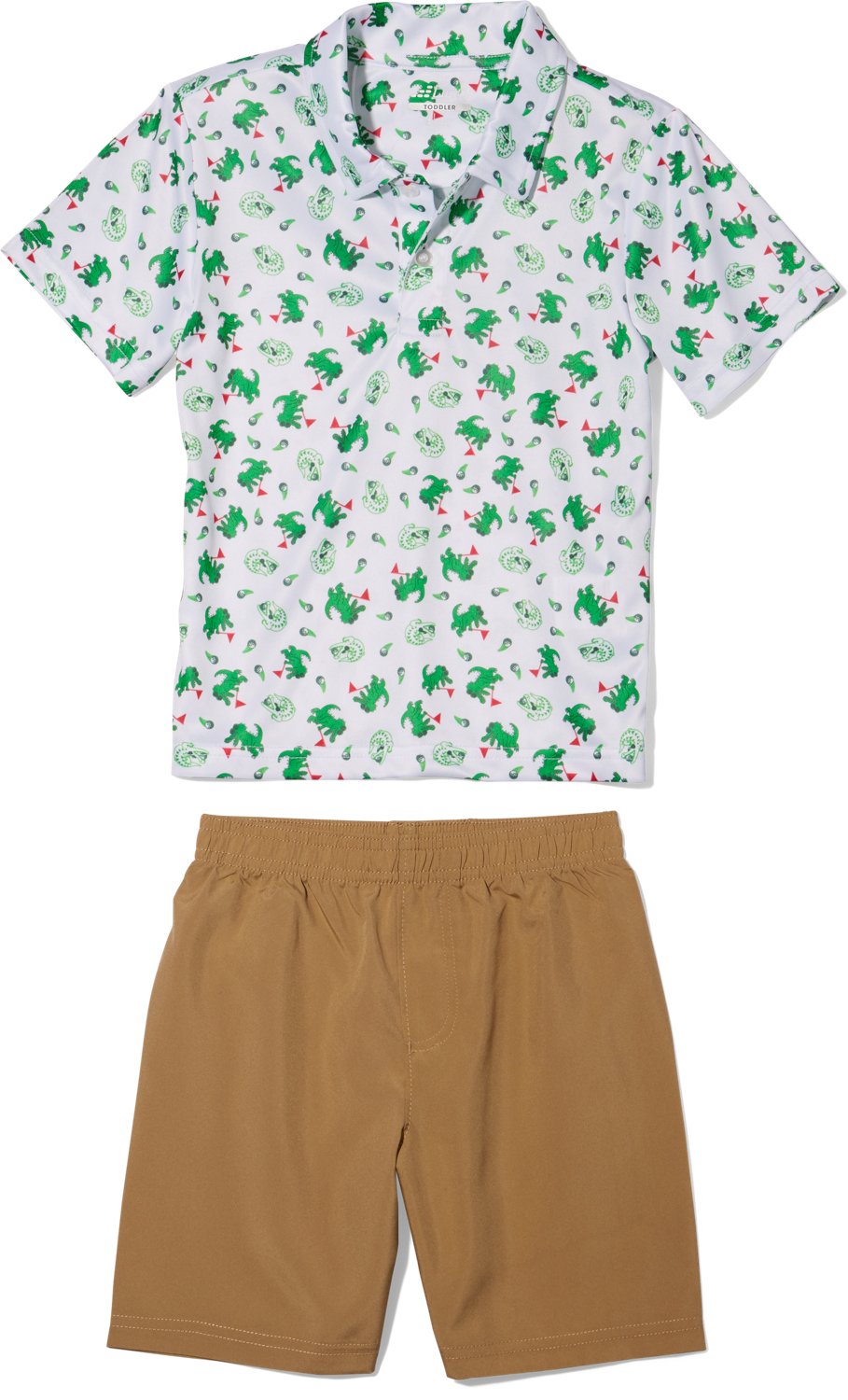 BCG Toddler Boys' Golf Gator Print Polo Set