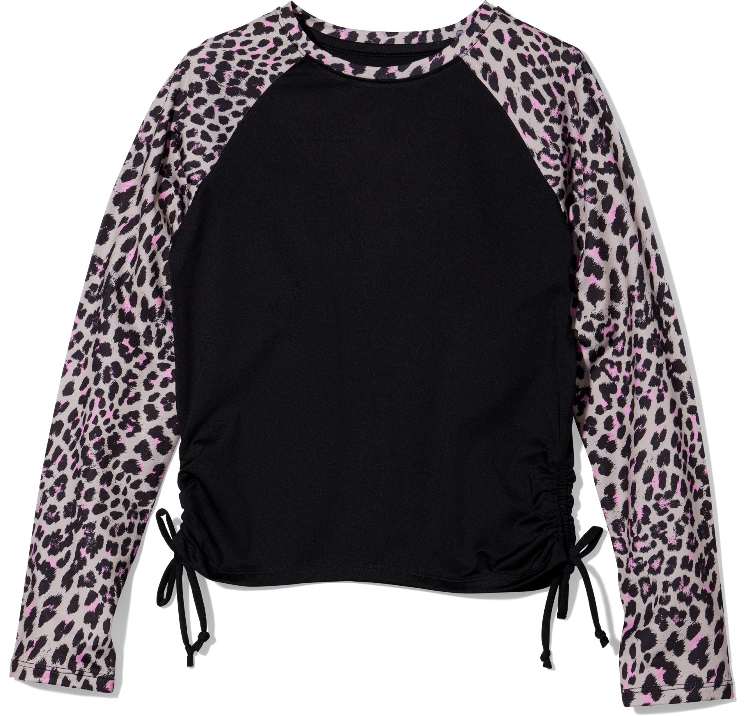 O'Rageous Girls’ Cinched Printed Long Sleeve Rash Guard