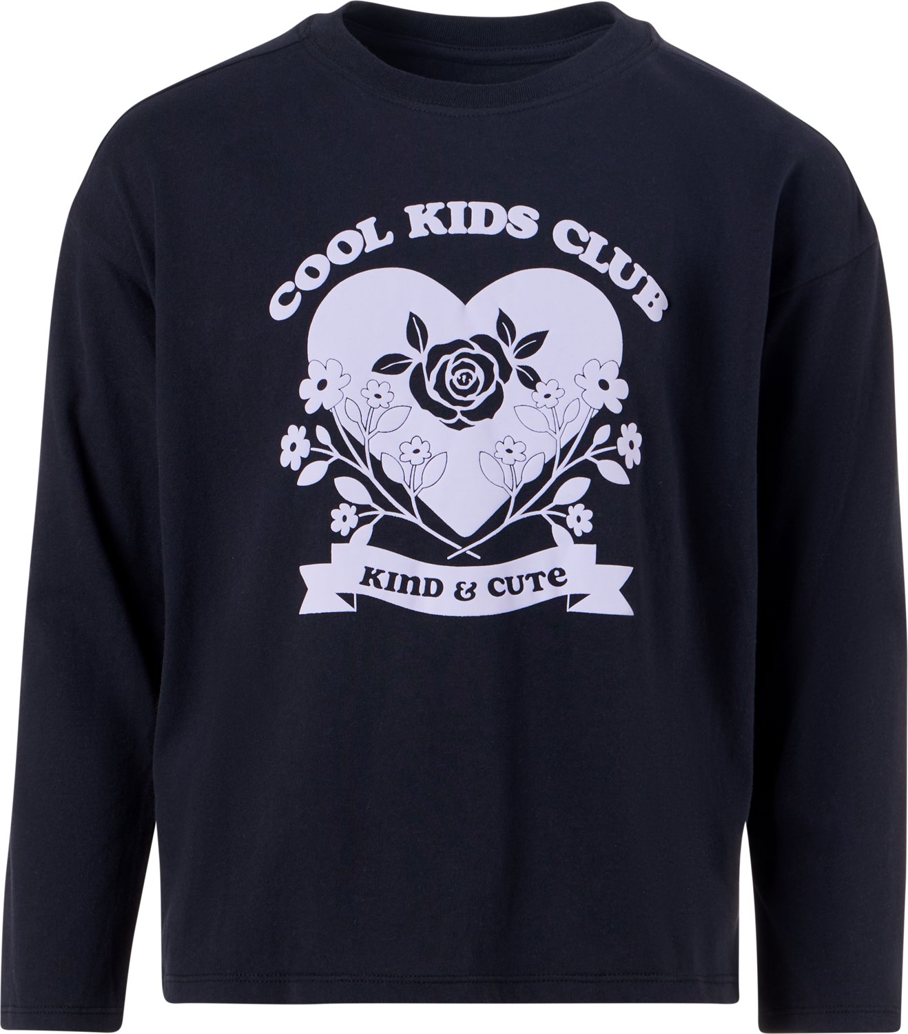 BCG Girls' Drop Shoulder Long Sleeve Graphic T-shirt