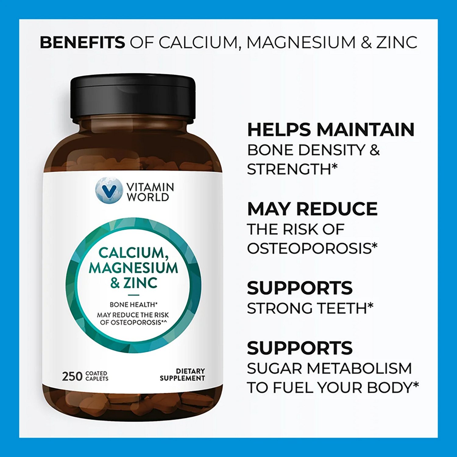 Vitamin World Calcium Magnesium Zinc Caplets - view number 3