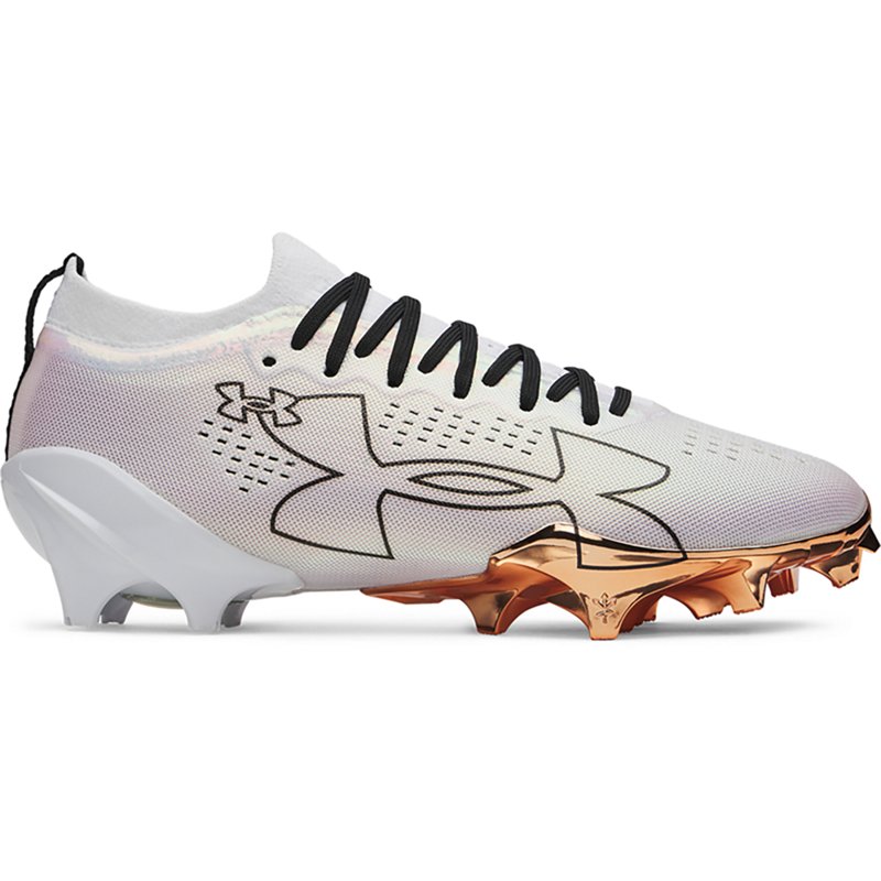 Under Armour Blur Pro Football Cleats, M8/W9.5, White/Copper/Black