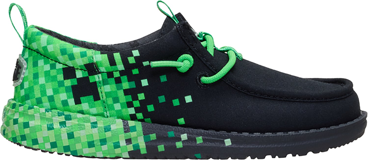 HEYDUDE Kids' Wally Minecraft Creeper Shoes