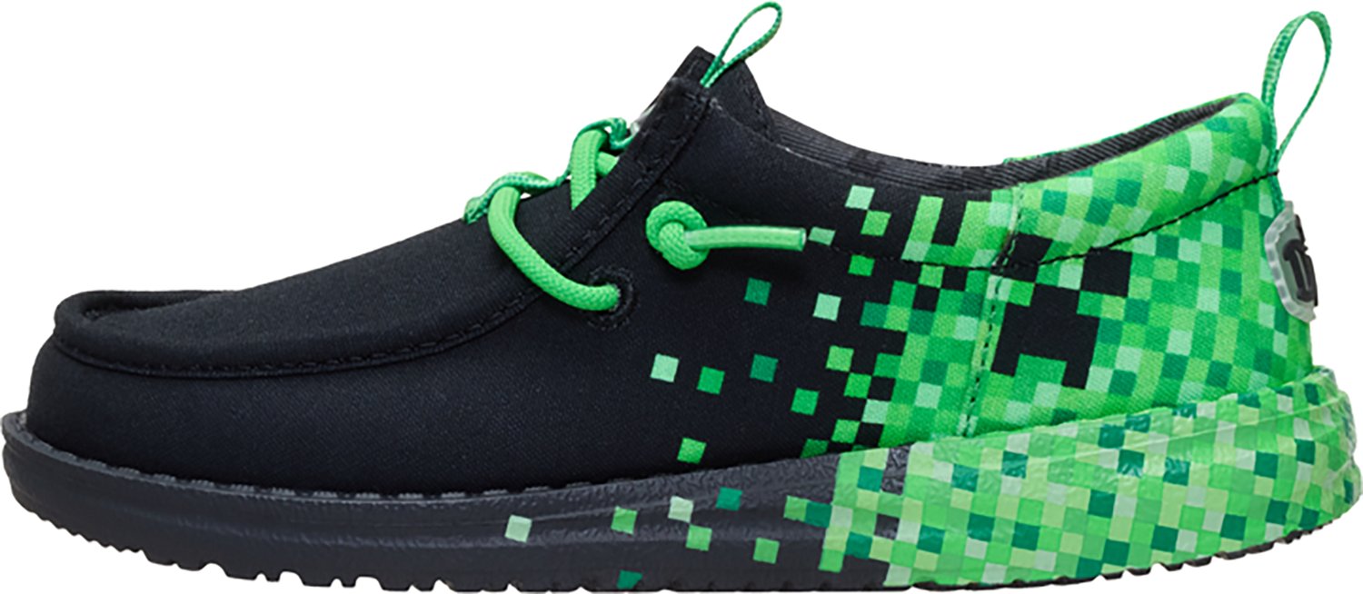 HEYDUDE Kids' Wally Minecraft Creeper Shoes