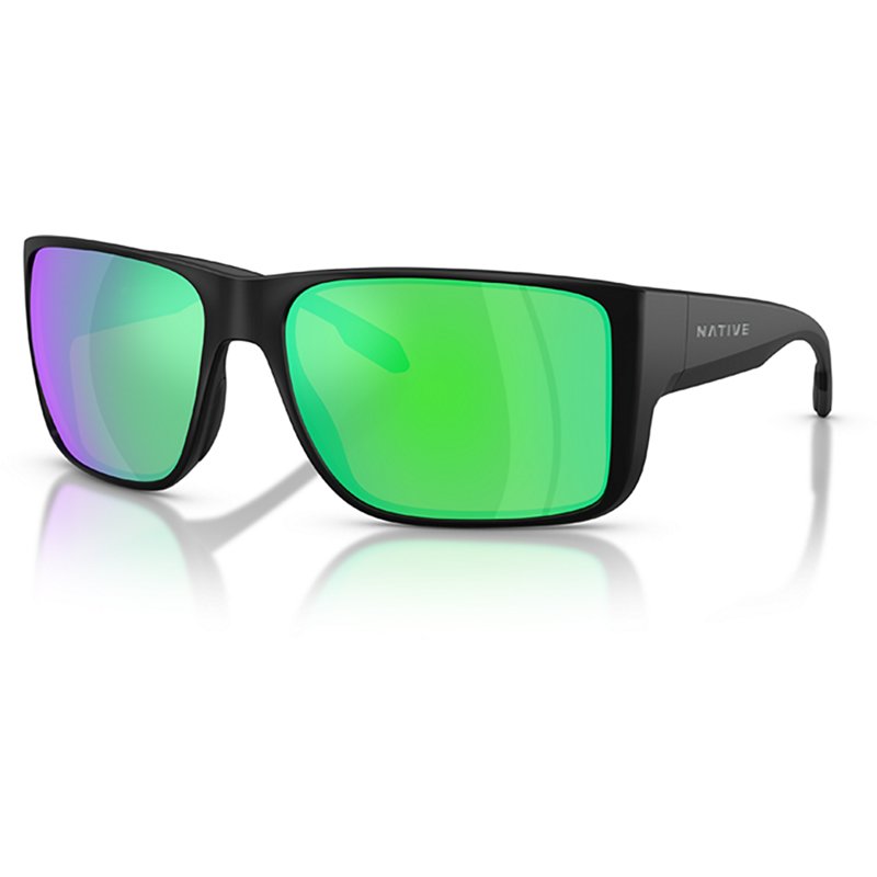 Native Eyewear Badlands XL XD9049 Polarized Sunglasses - Matte Black/Green Reflex Mirror - X-Large