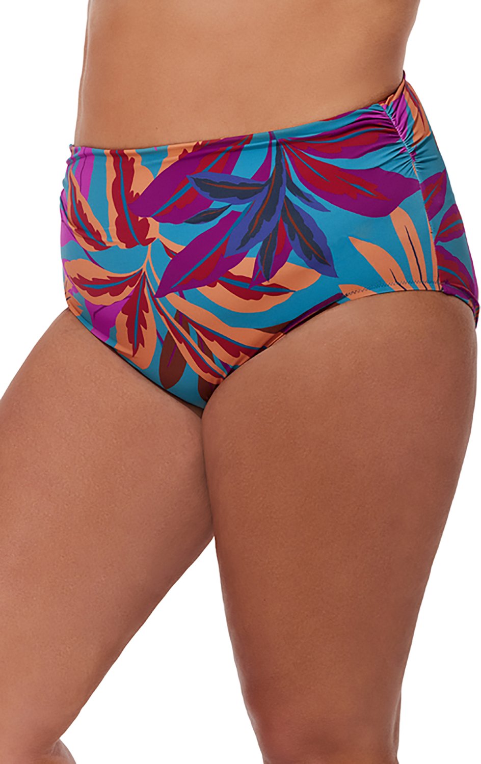 Gottex Women's Plantopia Shirred High Waist Plus Size Swim Bottoms - view number 3