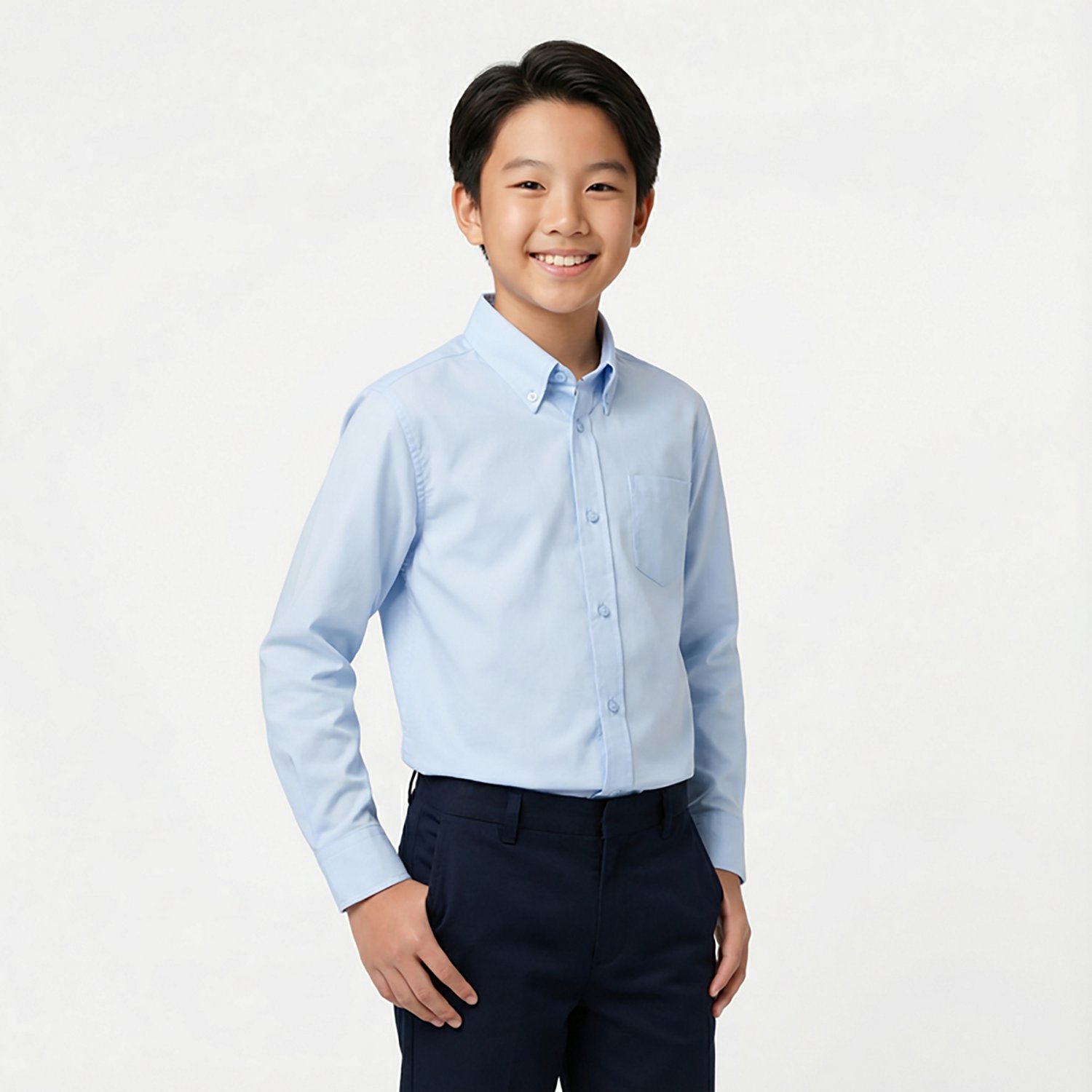 French Toast Boys' Long Sleeve Oxford Shirt