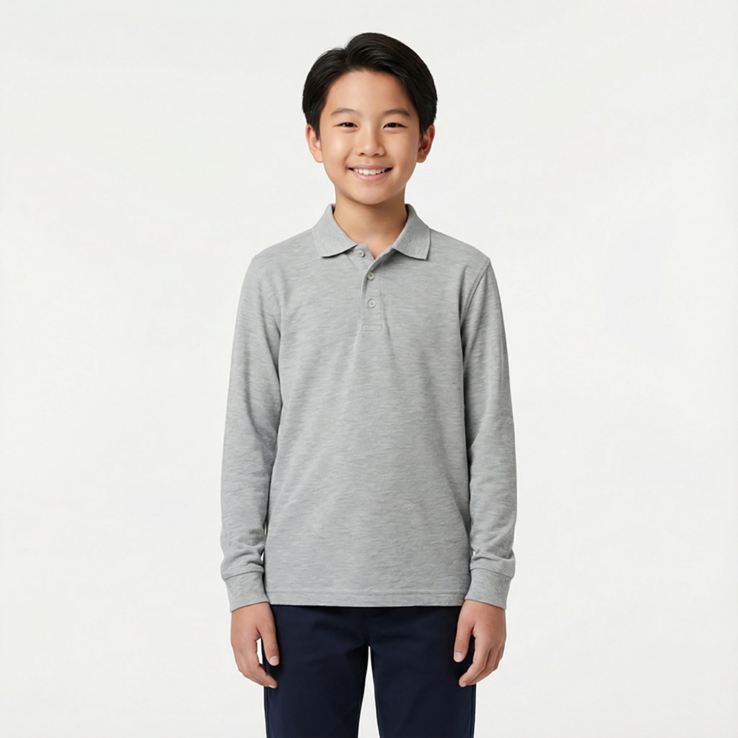 French Toast Boys' Long Sleeve Pique Polo Shirt                                                                                  - view number 2
