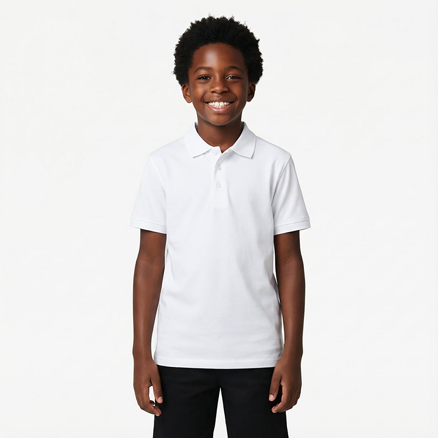 French Toast Boys' Short Sleeve Interlock Knit Polo Shirt