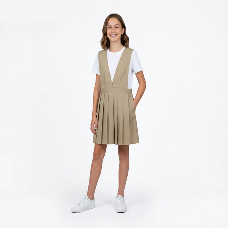 French Toast Little & Big Kid Girls Sleeveless Jumper, 6x, Beige