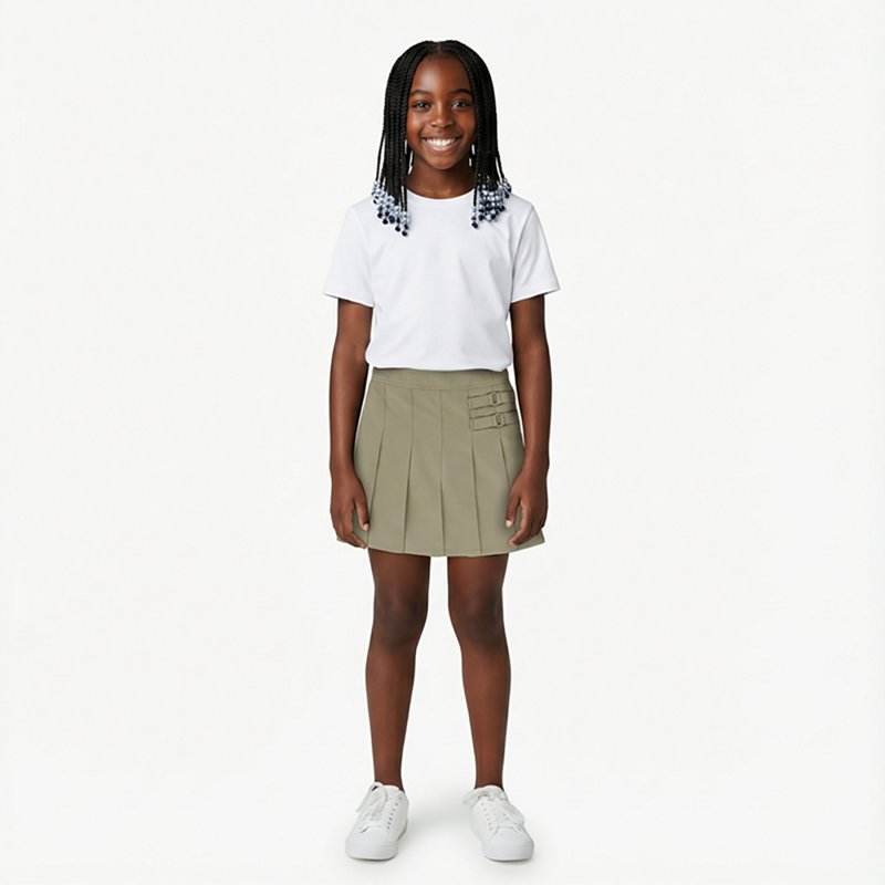 French Toast Little & Big Kid Girls Scooter Skirt, 20.5 Plus, Beige