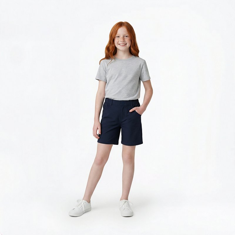 French Toast Little & Big Girls Pull-On Short, 10.5 Plus, Blue