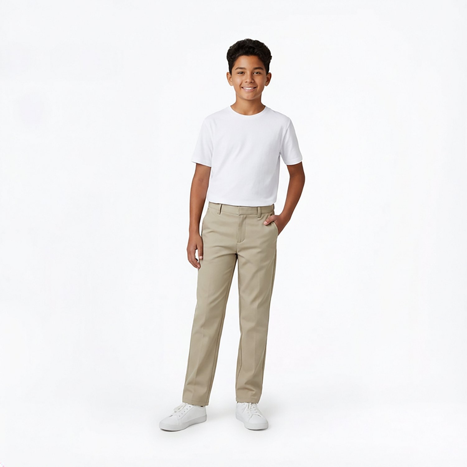 French Toast Boys' Slim Adjustable Waist Double Knee Pants