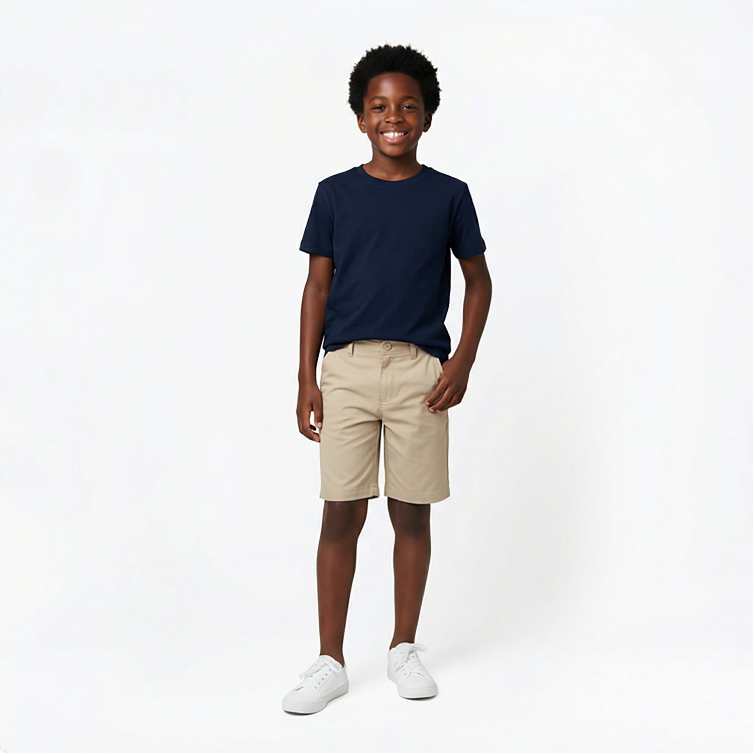 French Toast Boys' Flat Front Stretch Performance Shorts