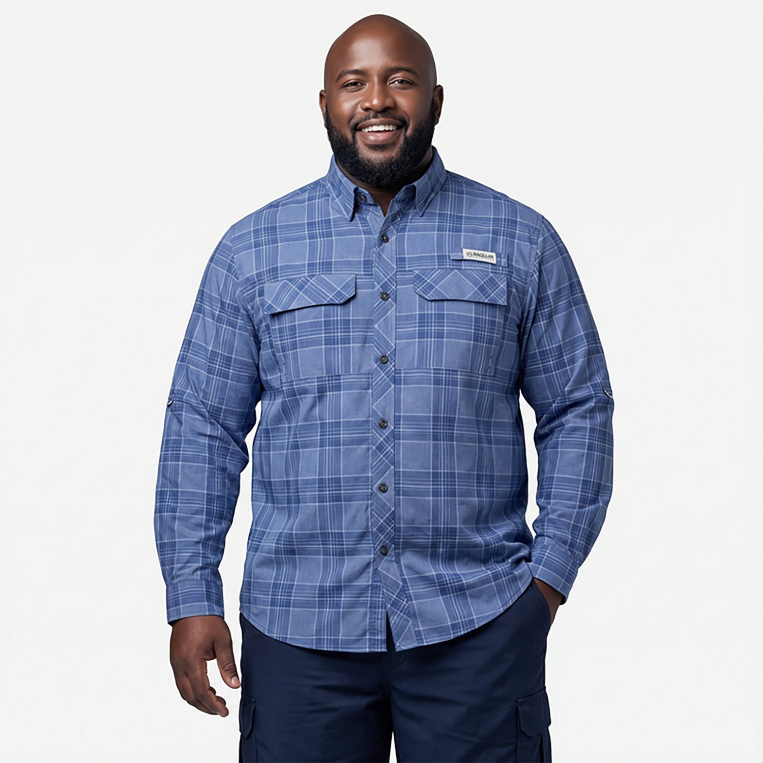 Magellan Outdoors Men's Barton Creek Outdoor Plaid Long Sleeve Shirt - view number 2