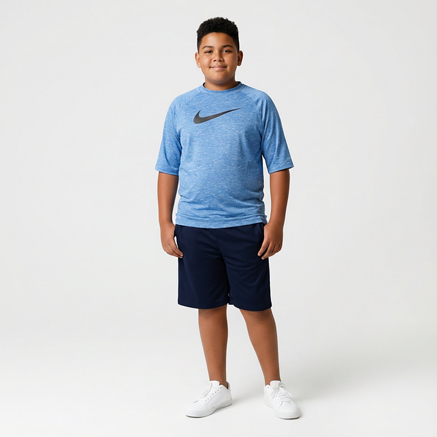 Nike Boys' Heather Short Sleeve Hydroguard Rash Guard