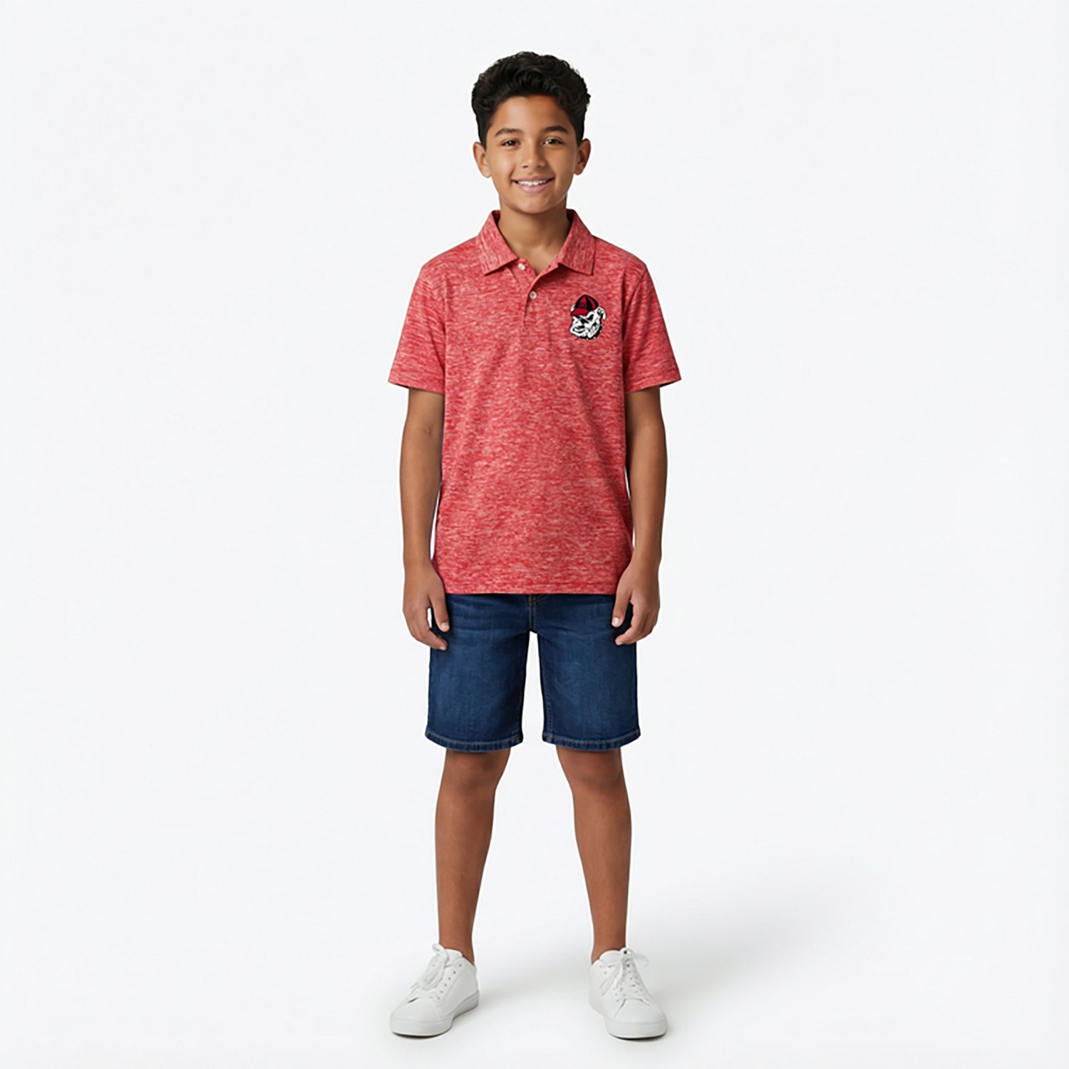 Wes and Willy University of Georgia Cloudy Yarn Polo Shirt