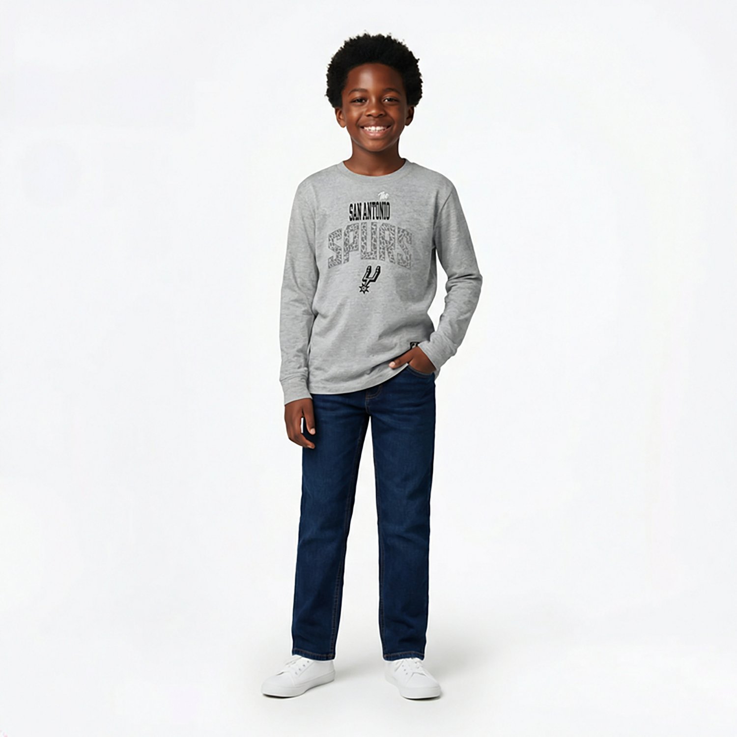 Outerstuff Boys' 4-7 San Antonio Spurs Posterize Long Sleeve T-shirt