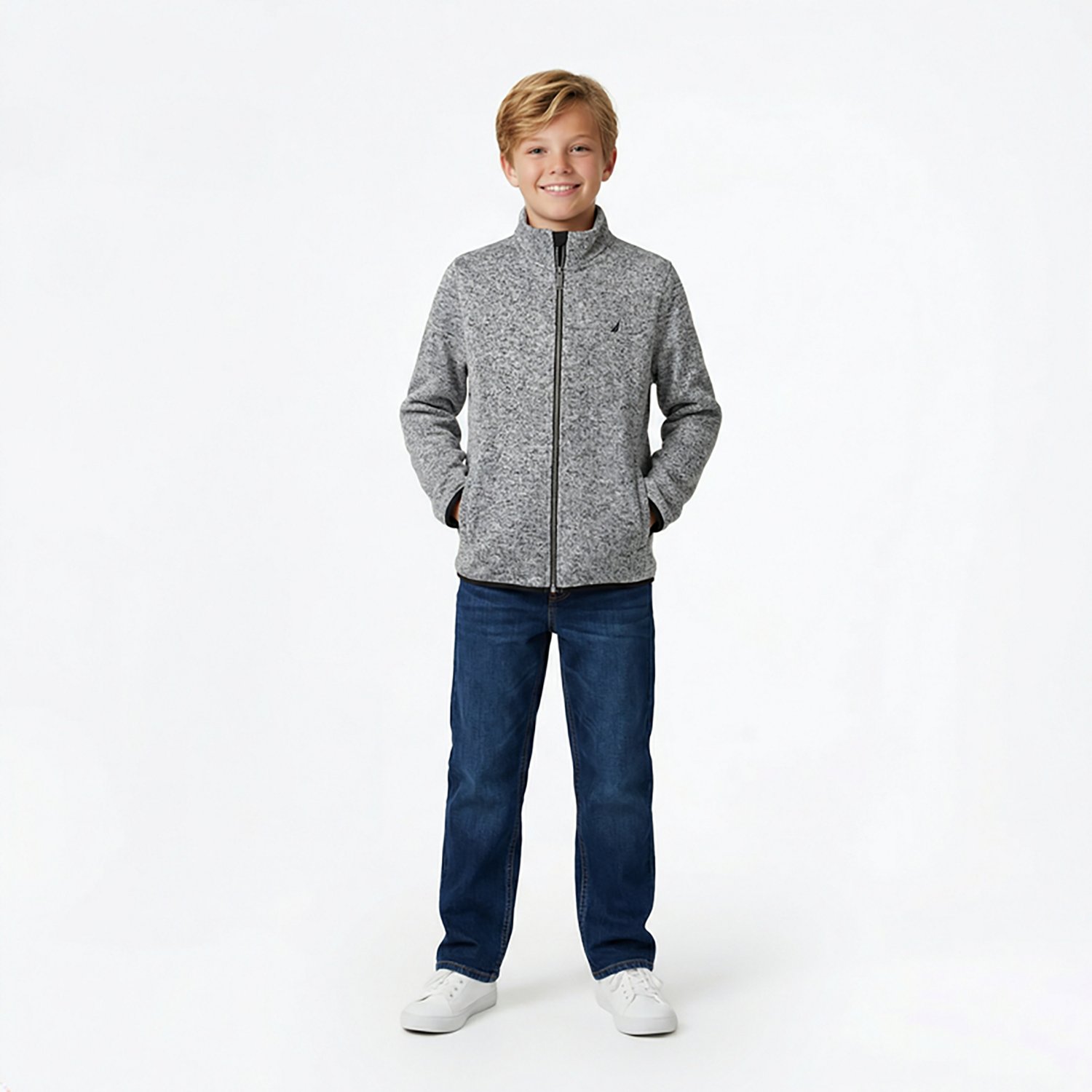 Nautica Boys' Full Zip Fleece Sweater