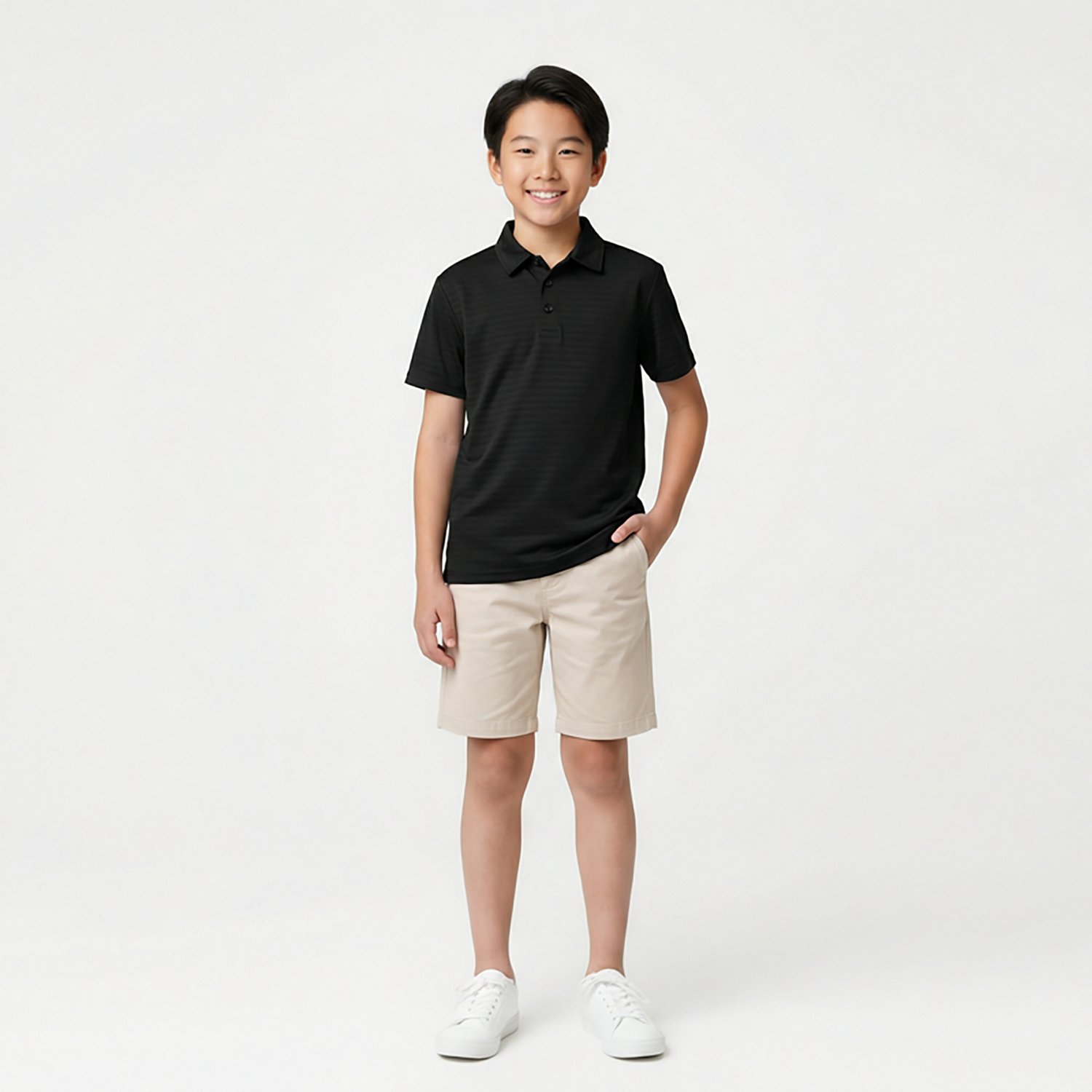 Nautica Boys' 4-7 Performance Stripe Short Sleeve Polo Shirt