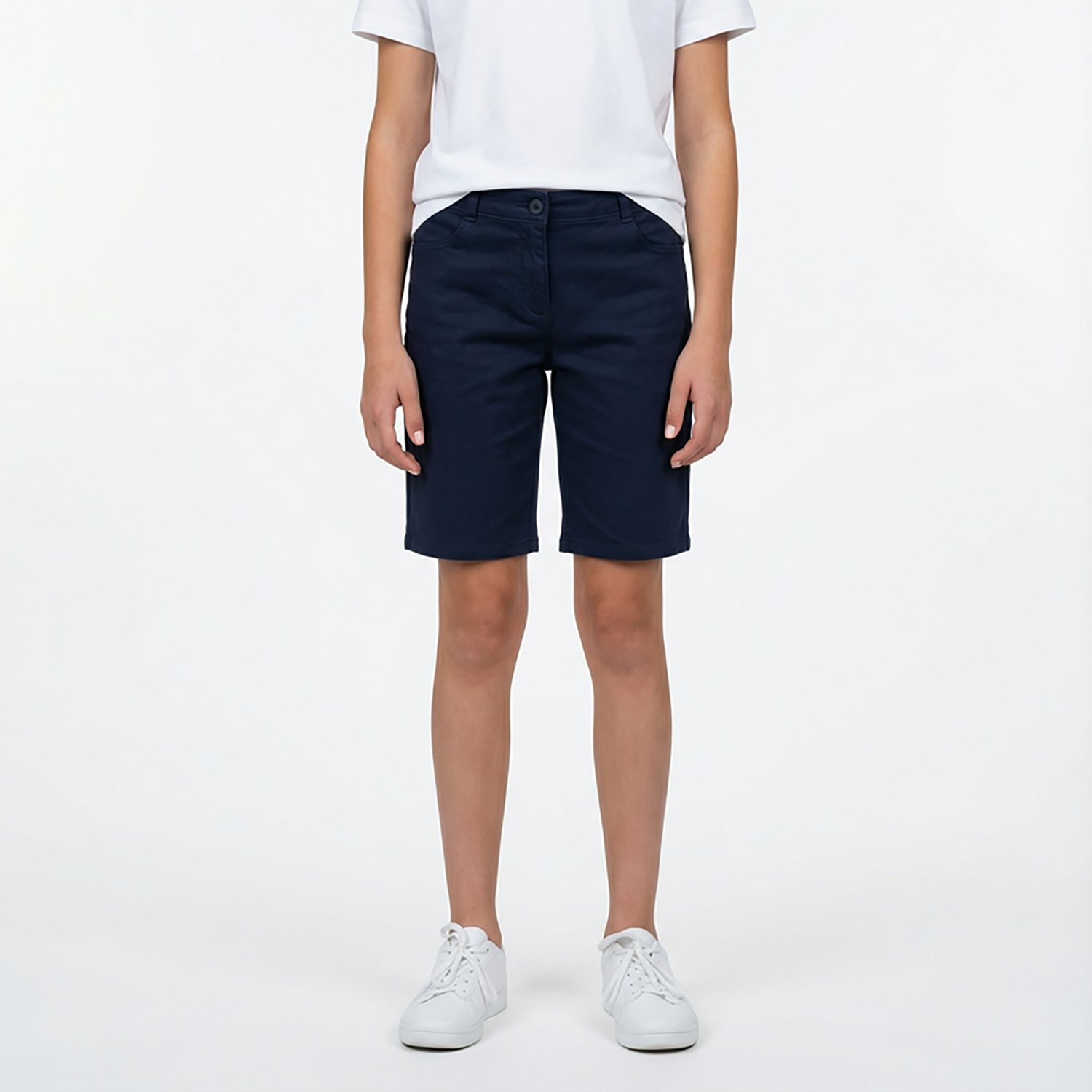 Nautica Girls' Sateen Bermuda Plus Size Shorts