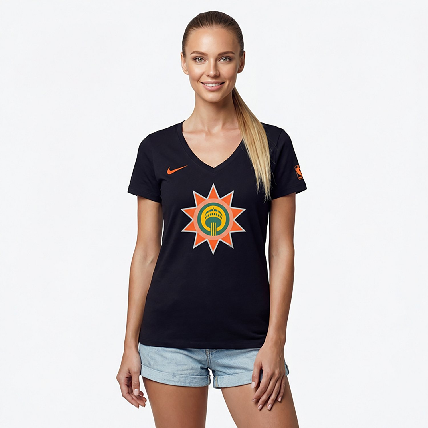 Nike Women's San Antonio Spurs Essentials City Edition Logo V-neck T-shirt