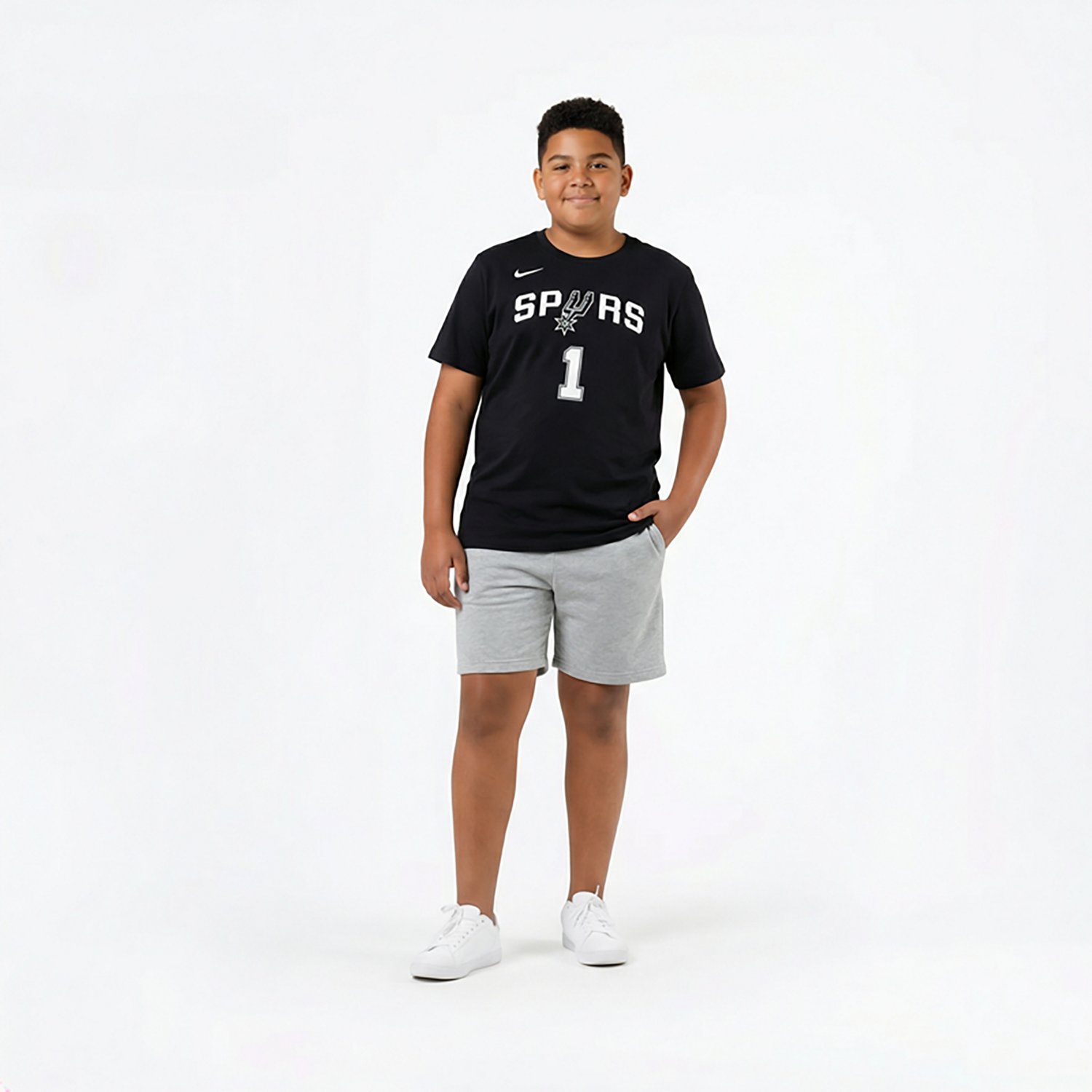 Nike Boys' San Antonio Spurs Wembanyama N&N Icon Short Sleeve Shirt