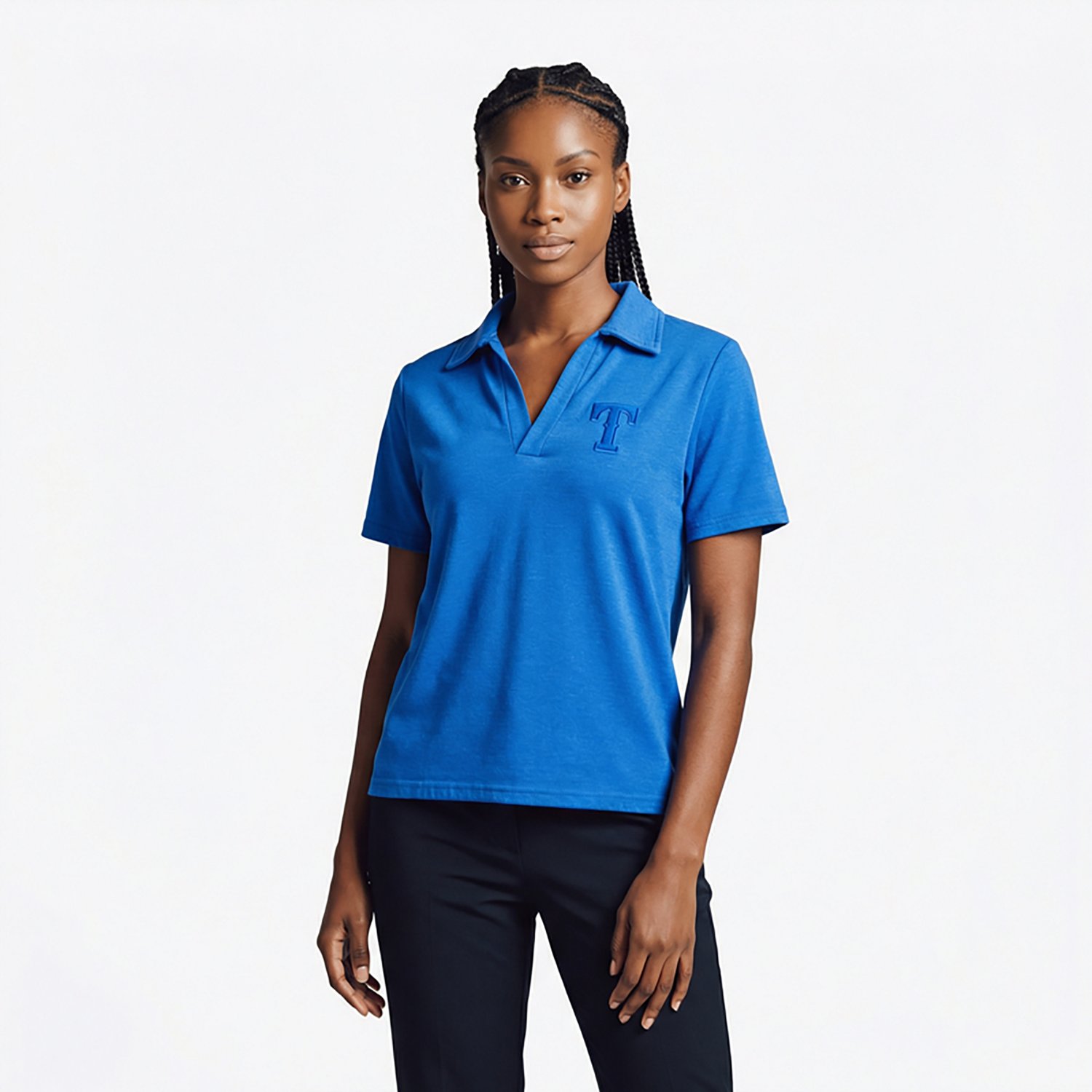 Concepts Sport Women's Texas Rangers Volley Fleece Short Sleeve Top