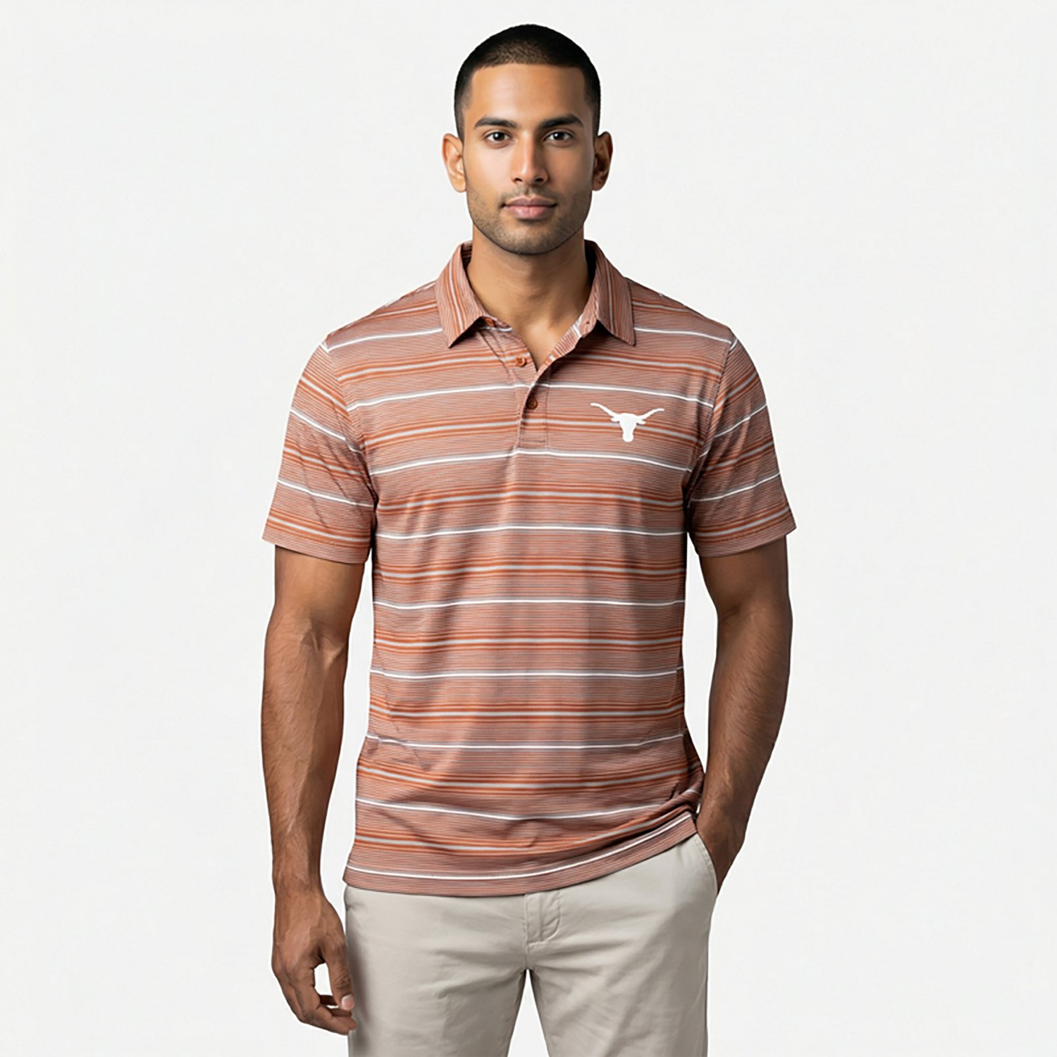 Columbia Texas Texas Longhorns PFG Super Terminal Tackle Omni-Shade Stripe Polo