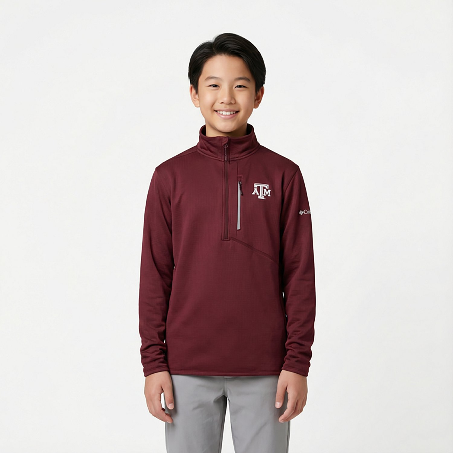 Columbia Texas AM Aggies Park View Grid Fleece Omni-Wick Half-Zip Jacket