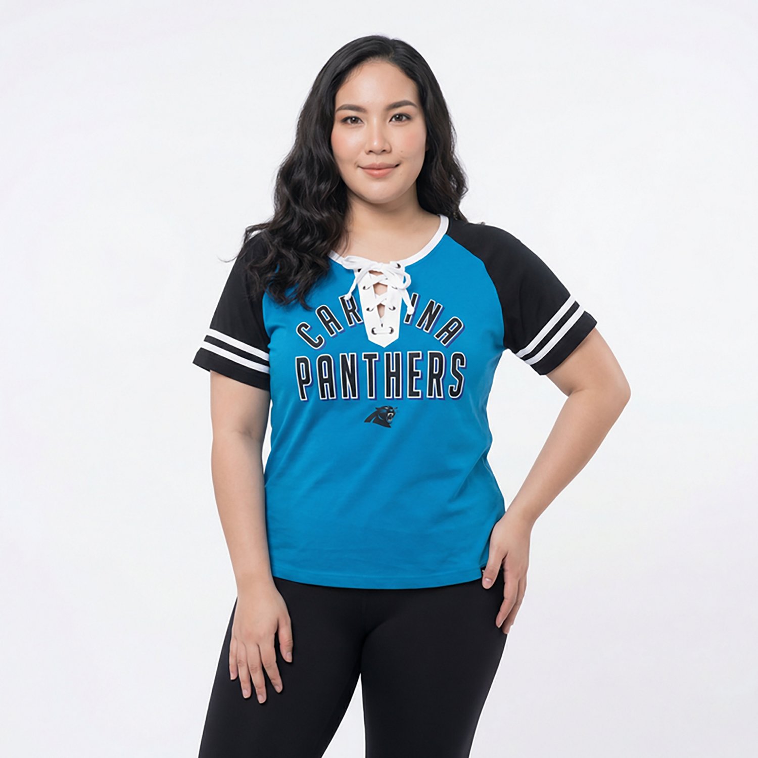New Era Women's Panthers Lace Scoop T-shirt