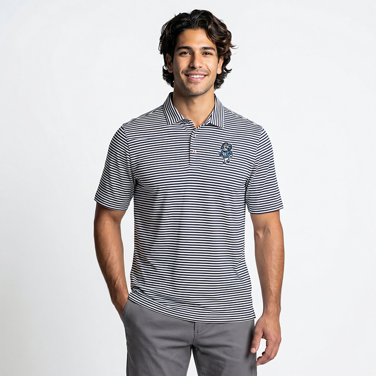 Cutter & Buck Men's University of North Carolina Virtue Eco Pique Rameses Logo Polo Shirt - view number 3