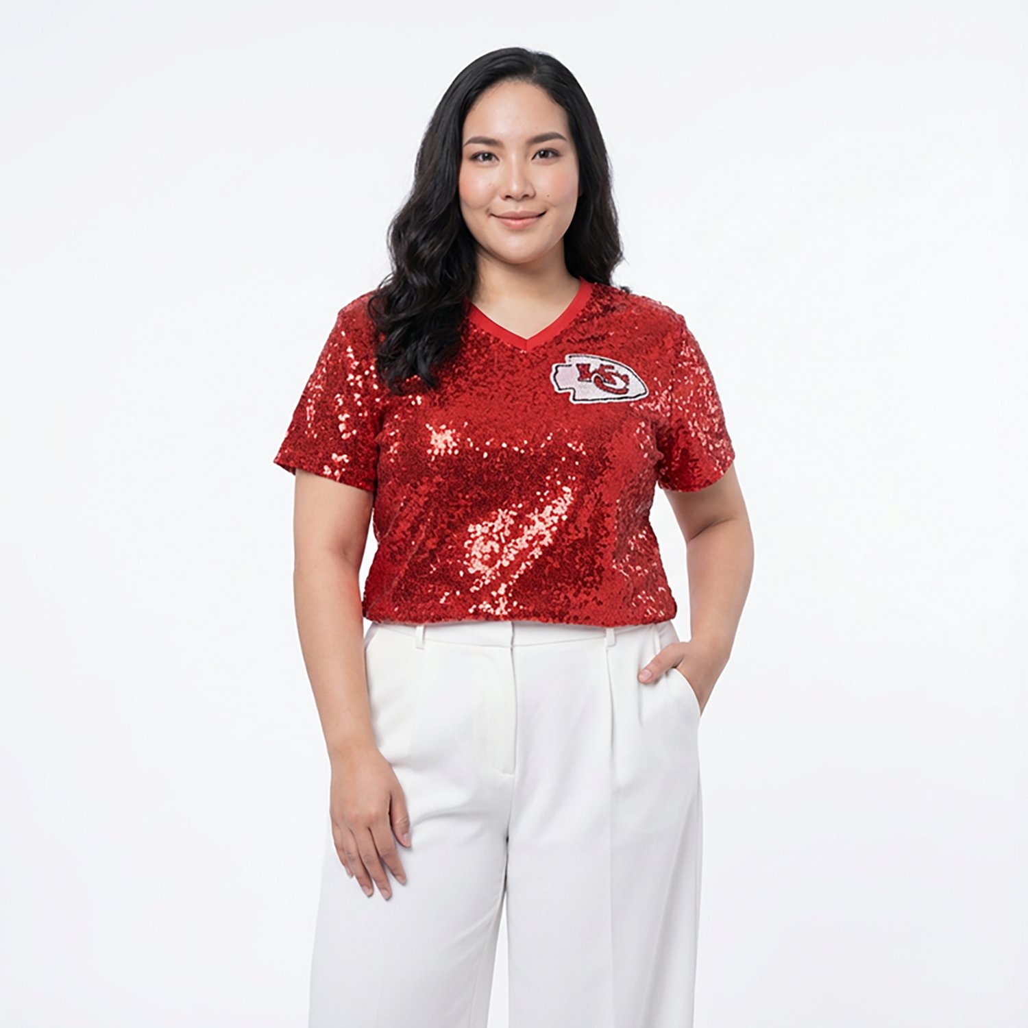Outerstuff Women's Kansas City Chiefs Patrick Mahomes N&N Sequin Top