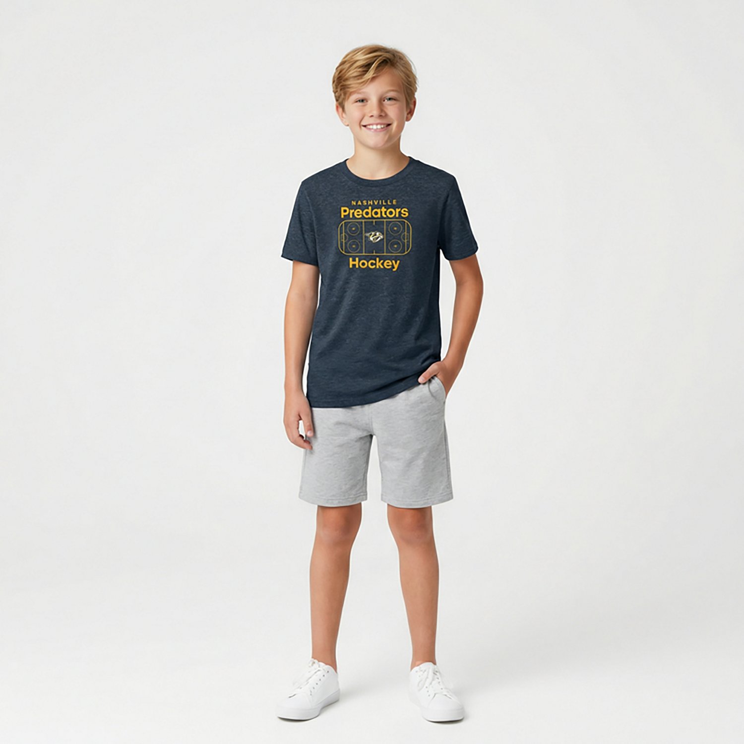 Outerstuff Boys' Nashville Predators Center Ice Tri-Blend Graphic T-shirt