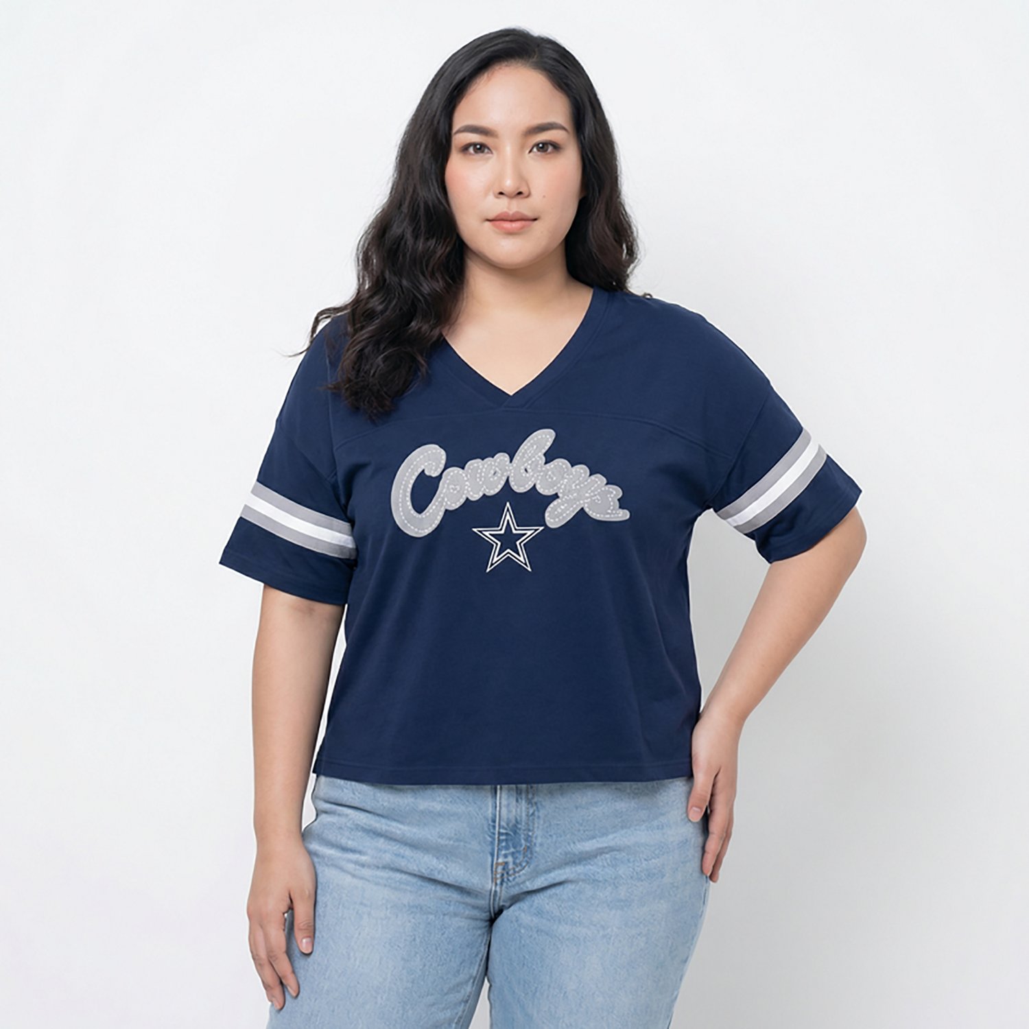 WEAR Women's Dallas Cowboys Block Boxy Short Sleeve T-shirt