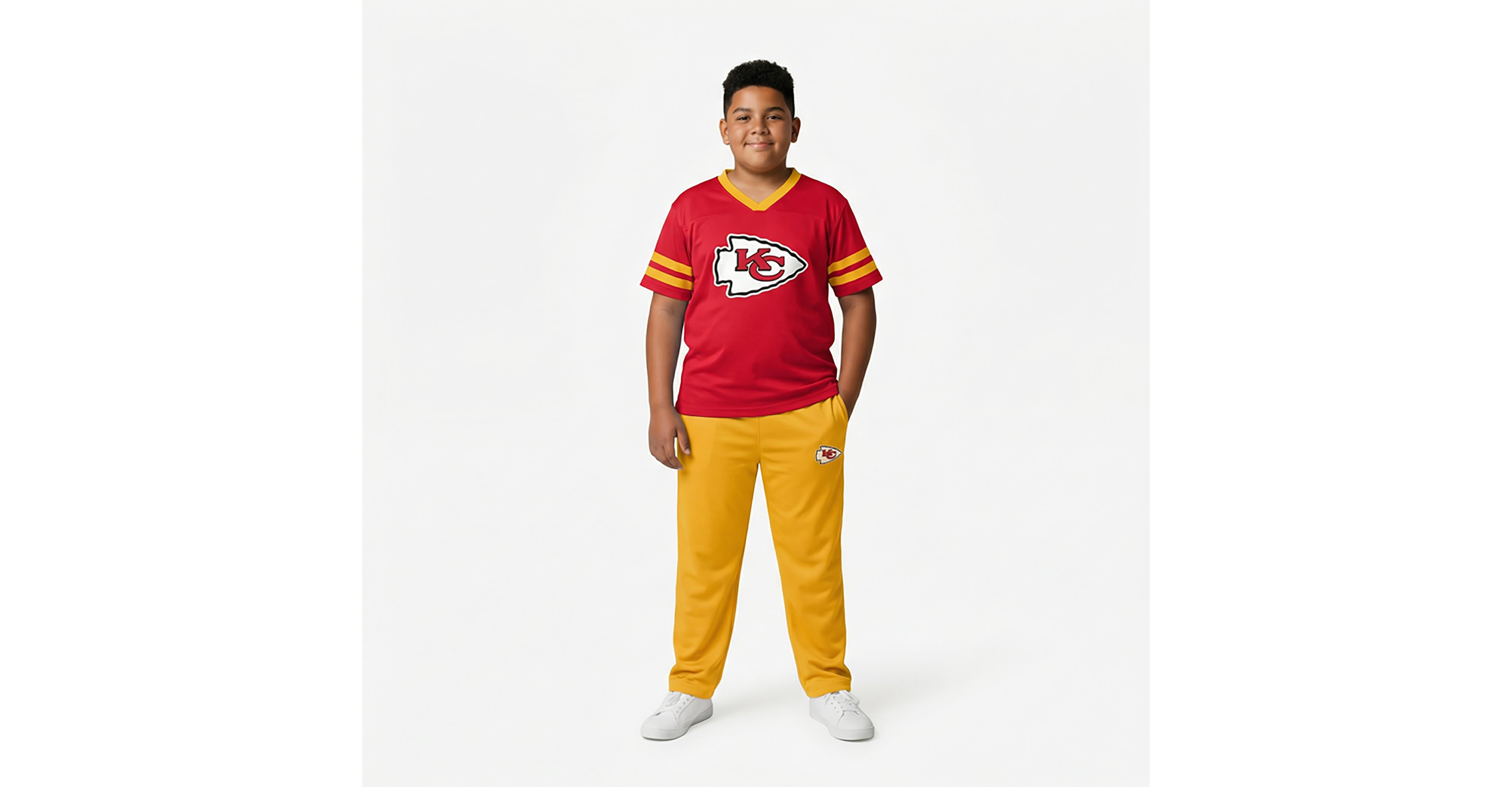 Outerstuff Boys' 4-7 Chiefs Team Logo Redzone Jersey Top and Pant Set