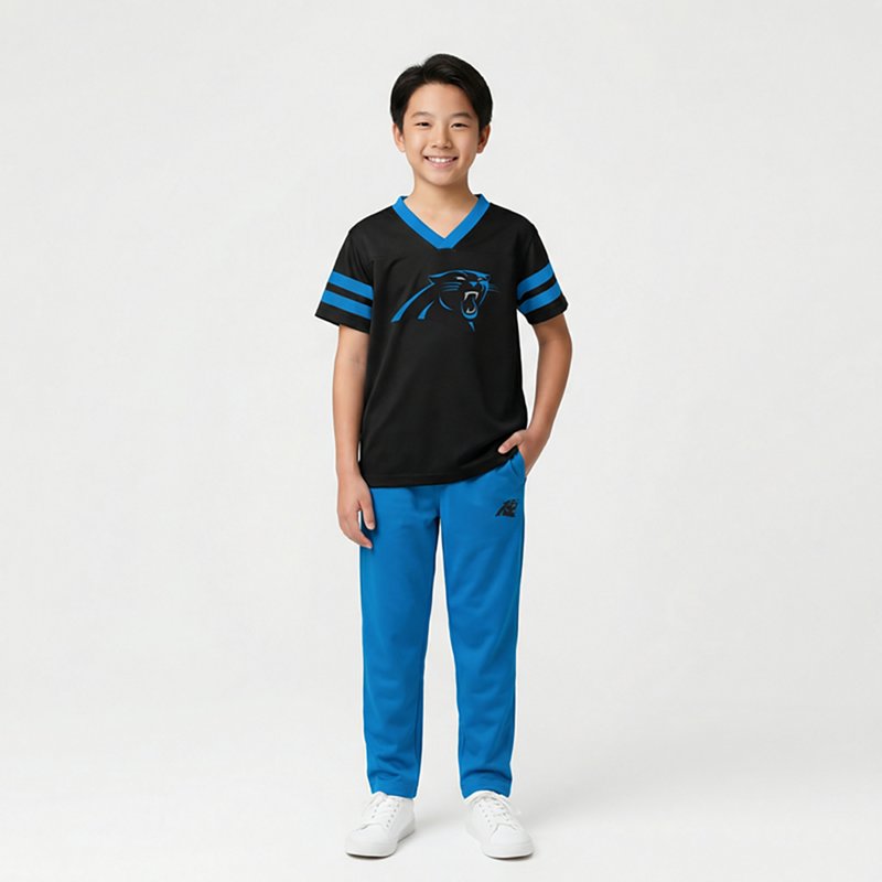 Outerstuff Boys' 4-7 Panthers Team Logo Redzone Jersey Top and Pant Set